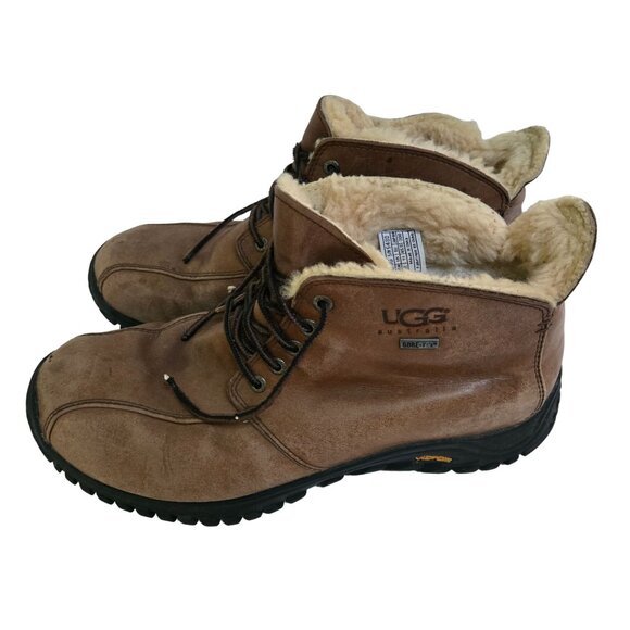 Ugg 5480 Tan Leather Shearling Lined Vibram Sole Gore Tex Chukka Boots Size 12 - Picture 2 of 9